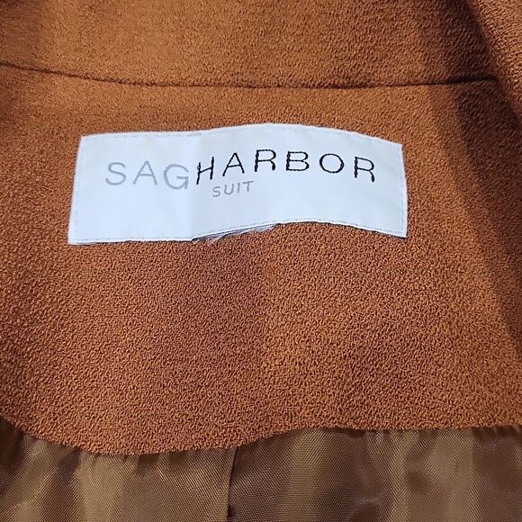 EUC 2 pcs set Saghabor women's orange blazer jacket suit & skirt set, M - Picture 8 of 12